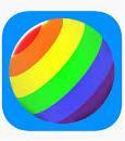 Rainbow Ball gameplay showing colorful 3D balls in mystical forest level